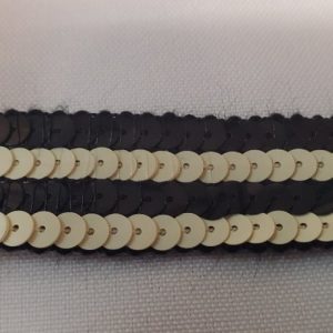 Ruban de Sequins Bicolore – 20 mm – Noir & Crème