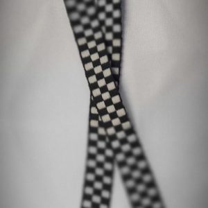 Ruban Fantaisie Damier 15 mm – Motif Carreaux Noir & Blanc –