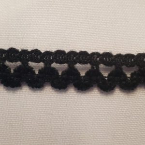 Ruban Fantaisie à Boucles – Noir Intense – 13 mm