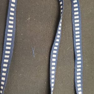 Ruban Fantaisie Bicolore – Marine et Blanc – 12 mm