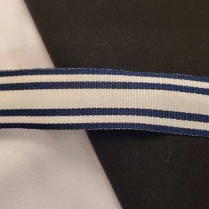 Ruban Gros Grain – Rayures Bleu & Blanc – 20 mm