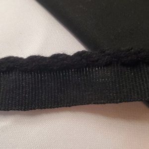Ruban Passepoil en Coton – 25 mm – Noir Intense