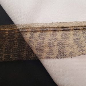 Ruban Maille Transparente – 40 mm – Imprimé Léopard Voile
