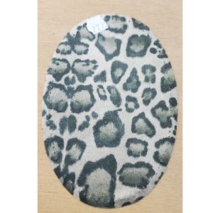 Coudières Fantaisie en Suédine – Imprimé Léopard Vert & Gris – 13,5 x 9,5 cm
