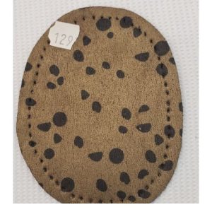 Coudière effet suédine beige taupe à pois noirs – Petit modèle (10,5 x 7,5 cm)