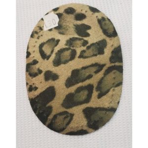 Petites Coudières en Suédine – Léopard Vert & Gris – 10,5 x 7,5 cm