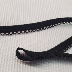Élastique Picot Noir 10 mm – Finition Lingerie – Déstockage