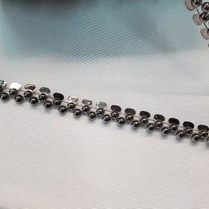 Galon Ruban Métallique – Argent Vieilli – 15 mm