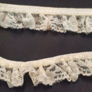 . Ruban Dentelle Froncé Plissé – Crème – 25 mm