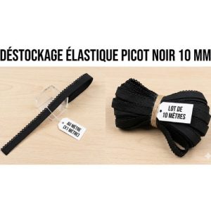 Élastique Picot Noir 10 mm – Finition Lingerie – Déstockage