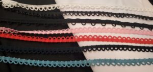 Ruban fantaisie crocheté pour lacet – 15 mm – multi-coloris – Couleur au choix
