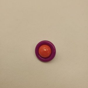 Bouton Fantaisie Bicolore – 17 mm – Violet & Rouge Corail