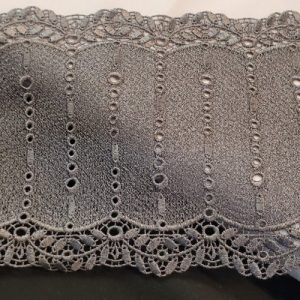 Broderie Anglaise XXL – 16 cm – Gris Anthracite Ajouré