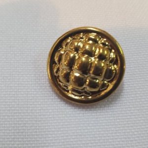 Bouton Rond Acrylique Doré – 18 mm – Effet Matelassé Couture