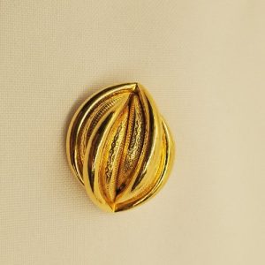 Bouton Bijou Ellipse – 25 mm – Métal Doré à Reliefs Texturés