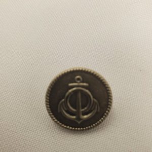 Bouton Métal Ancre Marine – 18 mm – Argent Vieilli