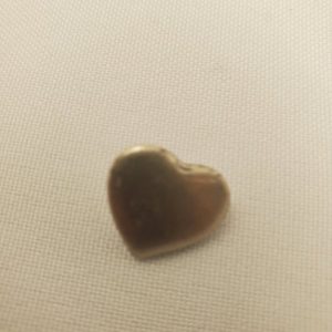 Bouton Métal de Prestige – 12 mm – Petit Cœur Argent Mat