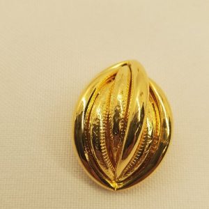Grand Bouton Bijou Ellipse – 28 mm – Métal Doré Sculpté