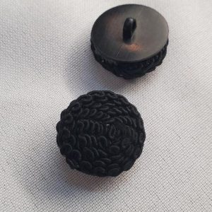 Bouton Effet Passementerie – Noir Mat Torsadé – 23 mm / 26 mm