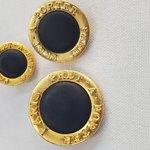 Bouton Acrylique "Paris Prêt-à-Porter" – Noir & Or – 18 / 23 / 27 mm