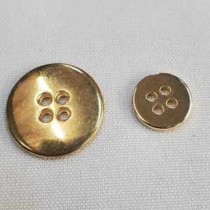 Bouton Métal Doré Classique – 4 Trous – 14 / 23 mm