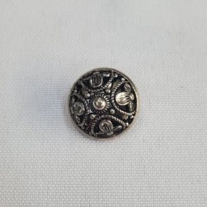 Bouton Métal Léger Argent Vieilli Floral & Cordage – 19 mm