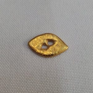 Bouton Métal Doré Forme "Oeil / Navette" (17x11 mm)