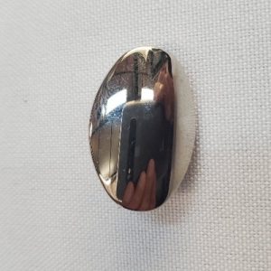 Bouton Métal Argenté Lisse Ovale (25 x 17 mm)