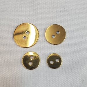 ✨ Bouton Métal Doré Brillant à 2 Trous (10 / 15 / 18 mm)
