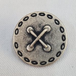 Bouton Métal Argent Vieilli (Motif Pointillé – 25 mm)