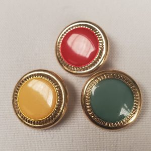 Lot de 6 Boutons "Bijou" – Bordure Dorée & Centre Acrylique – 21 mm