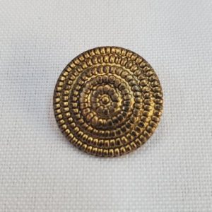 Bouton Métal Doré Brillant Motif Bouquet de Fleurs – 19 mm