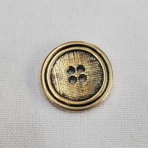 Bouton Acrylique Doré Vieilli Classique 4 Trous – 22 mm