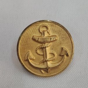 Bouton Métal Doré Antique Ancre Marine – 28 mm