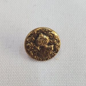 Bouton Métal Demi-Boule Doré Vieilli / Bronze Motif Casque – 15 mm