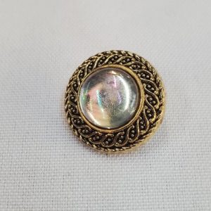 Bouton Bijou Acrylique Bronze & Strass Cristallin – 22 mm –