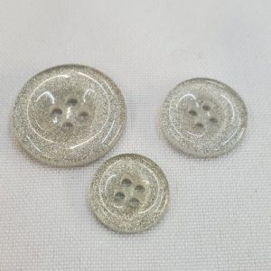 Bouton Acrylique Nacré & Paillettes Argentées – 15, 18 ou 23 mm
