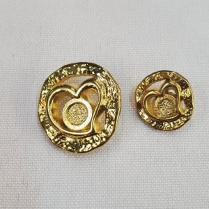 Bouton Bijou Cœur Doré – 15 ou 22 mm