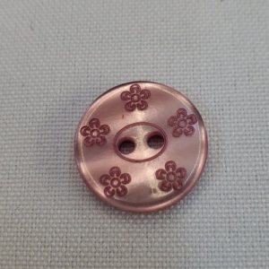 Bouton Acrylique Fleur Saumon – 18 mm
