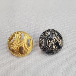 Bouton Bijou Acrylique Gris Anthracite ou Or Brillant – 18 mm