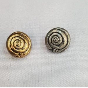 Bouton Bijou Acrylique Motif Spirale Or ou Argent – 18 mm