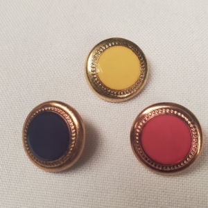 Lot de 6 Boutons "Bijou" – Bordure Dorée & Centre Acrylique – 18 mm