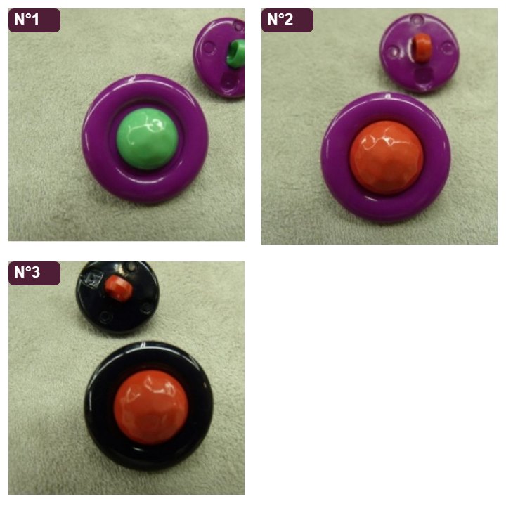 Bouton acrylique bicolore composé – 22 mm – Couleur au choix – Image 2