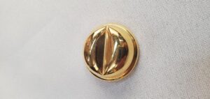 Bouton bijou métal doré « oeil d'or » – 31 mm