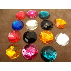 Strass rond acrylique 25 mm : toutes les couleurs