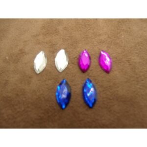 Strass ovale 15 mm × 8 mm – lot de 10 et 20 : toutes les couleurs