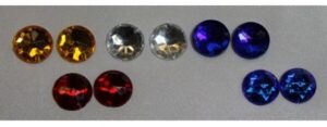 Déstockage – strass rond acrylique 15 mm – rouge, bleu, argenté – lot de 10, 20, 40 : toutes les couleurs