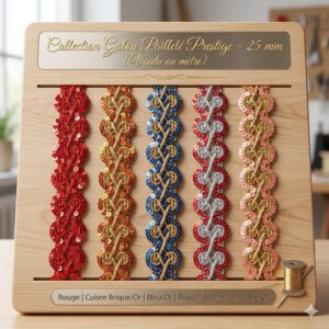 Galon paillette 25 mm : toutes les couleurs