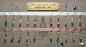 Ruban frange perles rocaille et pampilles 45 mm : toutes les couleurs