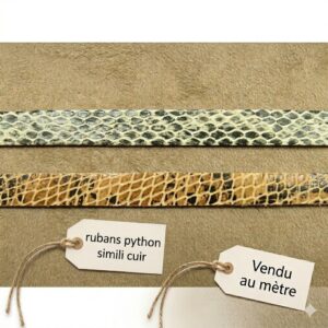 Ruban simili cuir façon python, 10 ou 12 mm : toutes les couleurs